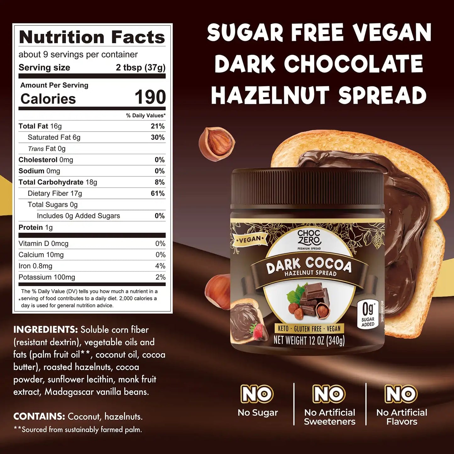 Dark Chocolate Vegan Hazelnut Spread